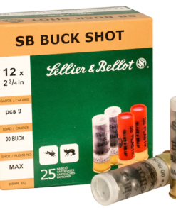 Sellier & Bellot Ammunition 12 Gauge 2-3/4" 00 Buckshot 9 Pellets