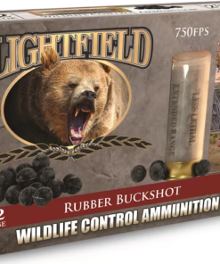Lightfield Wildlife Control Less Lethal Ammunition 12 Gauge 2-3/4" Rubber Buckshot 21 Pellets Box of 5