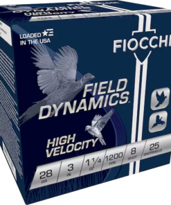 Fiocchi High Velocity Ammunition 28 Gauge 3" 1 oz #8 Chilled Lead Shot Box of 25